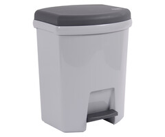 EDA Power Tower Treteimer rechteckig 27 Liter zementgrau / anthrazitfarbener Deckel