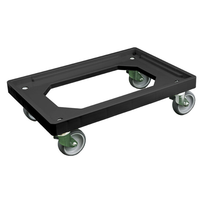 Power Tower Transportframe / dolly voor kunststof kratten van 600 x 400 mm tot 240 kg Zwart