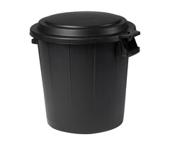 Poubelle Power Tower avec couvercle amovible 50 litres recyclé noir