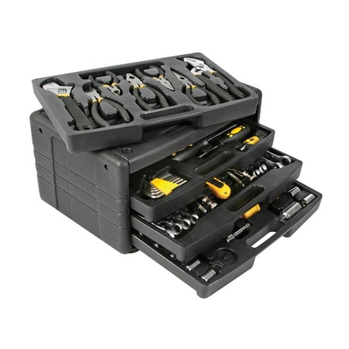 Toolland Toolland Gevulde gereedschapskoffer, 99-delig, inclusief inhoud, met 4 uitneembare inlays