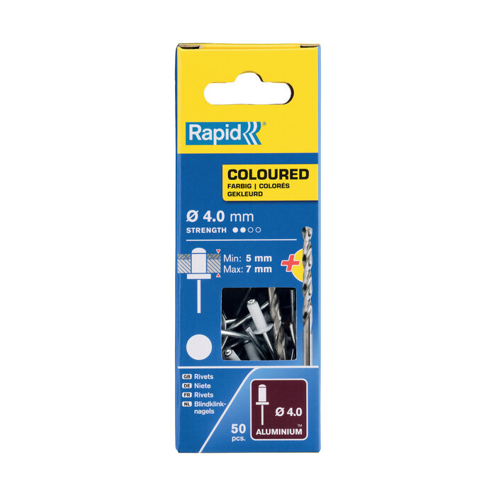 Rapid Rapid Gekleurde klinknagel Wit 4.0 x 10 mm