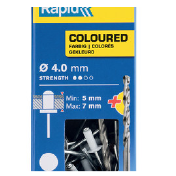 Rapid Rapid Rivet coloré blanc 4,0 x 10 mm