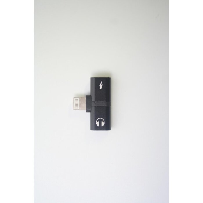 Power Tower Splitter Power Tower voor Iphone audio en opladen Zwart