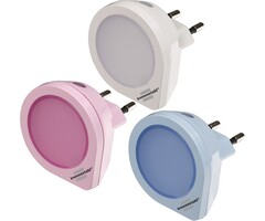 Brennenstuhl Brennenstuhl LED-Nachtlichtset mit Dämmerungssensor und 1 LED (1x weiß, 1x rosa, 1x blau)