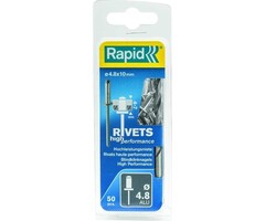 Rapid Rapid Blindklinknagels High Performance Ø 4.8 x 10 mm incl. Boor 50 st.. Box
