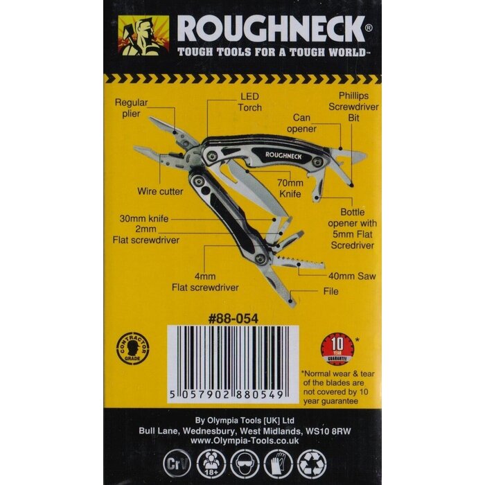 Roughneck Outil multiple Roughneck avec lumière LED et 13 fonctions