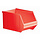 Bac gerbable 2 rouge pour entrepôt mobile L350x205x200mm