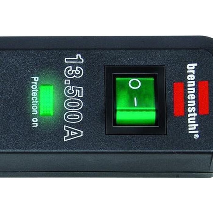 Brennenstuhl Brennenstuhl Eco-Line Parafoudreavec 3 contacts / noir - 1,5 mètre