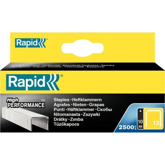Rapid Agrafes RAPID 13/10 mm galvanisées 2.500 pcs. Boîte