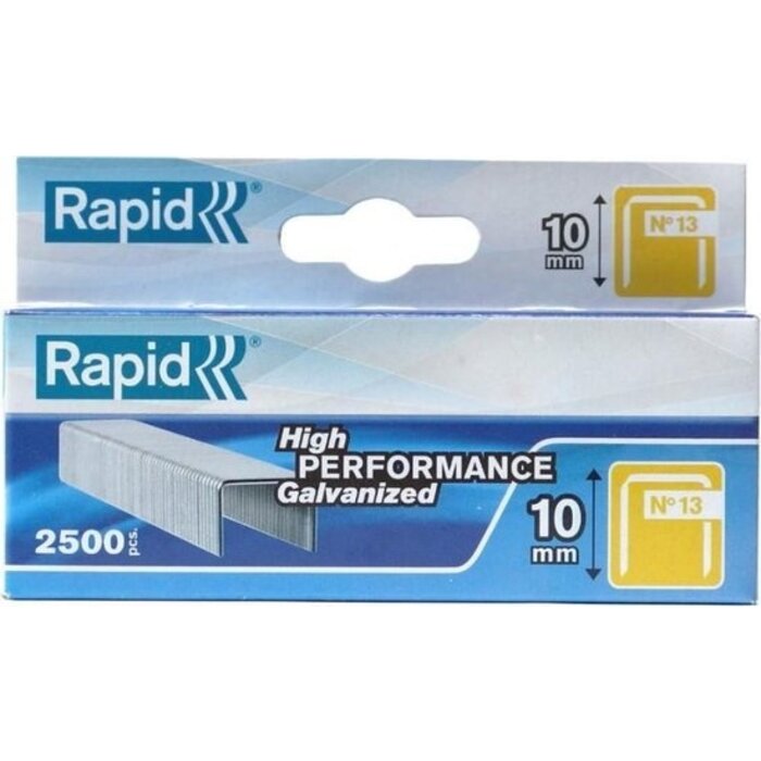 Rapid Agrafes RAPID 13/10 mm galvanisées 2.500 pcs. Boîte