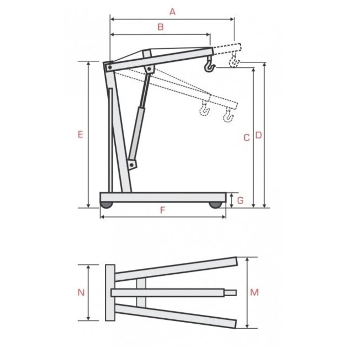 Grue d'atelier mobile jusqu'à 1000 kg
