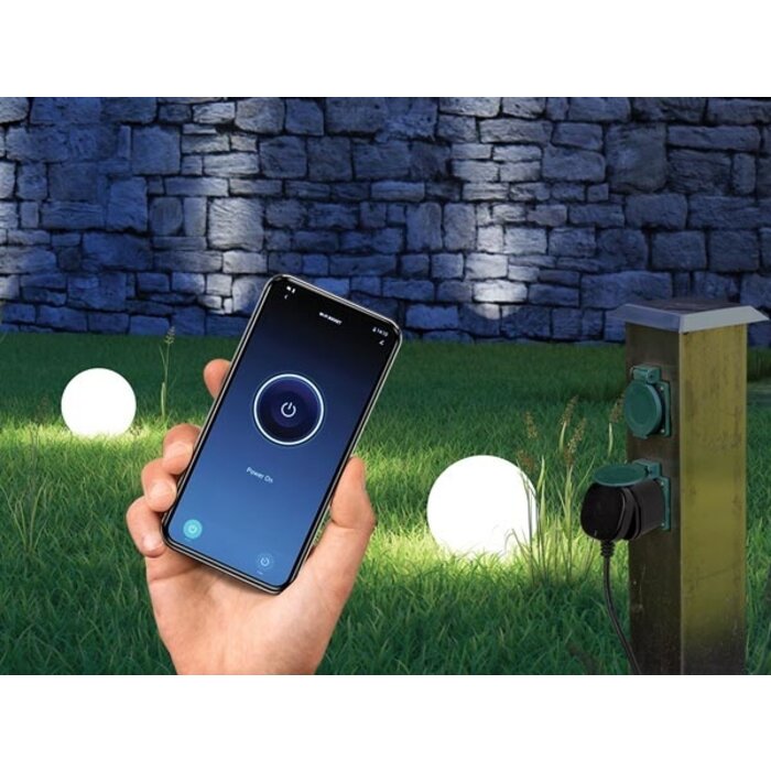 Perel Prise WiFi intelligente pour une utilisation en extérieur Schuko