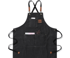 Tablier en coton cool avec compartiments pratiques - noir - taille unique