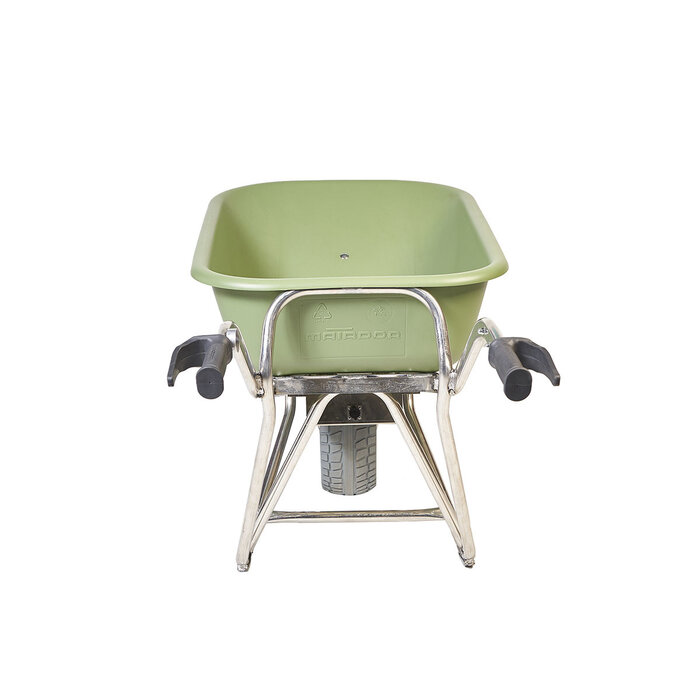 Matador E-barrow brouette aluminium hdpe vert 90 L pneu increvable