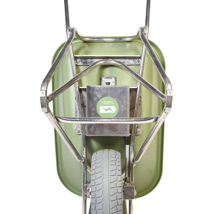 Matador E-barrow kruiwagen aluminium hdpe bak groen 90 L lekvrijeband