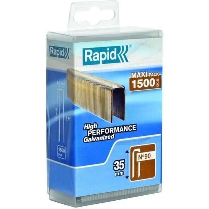 Rapid Nieten 90/35 mm Gegalvaniseerd (hars gecoat) 1.500 st., FSC Karton
