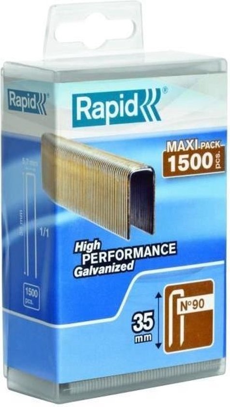 Rapid Nieten 90/35 mm Gegalvaniseerd (hars gecoat) 1.500 st., FSC Karton