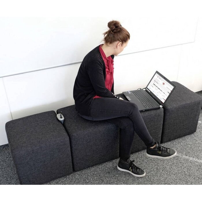 Brennenstuhl Brennenstuhl Estilo Steckdosenleiste für Sofa mit USB und 1x Eurostecker anthrazit/grau