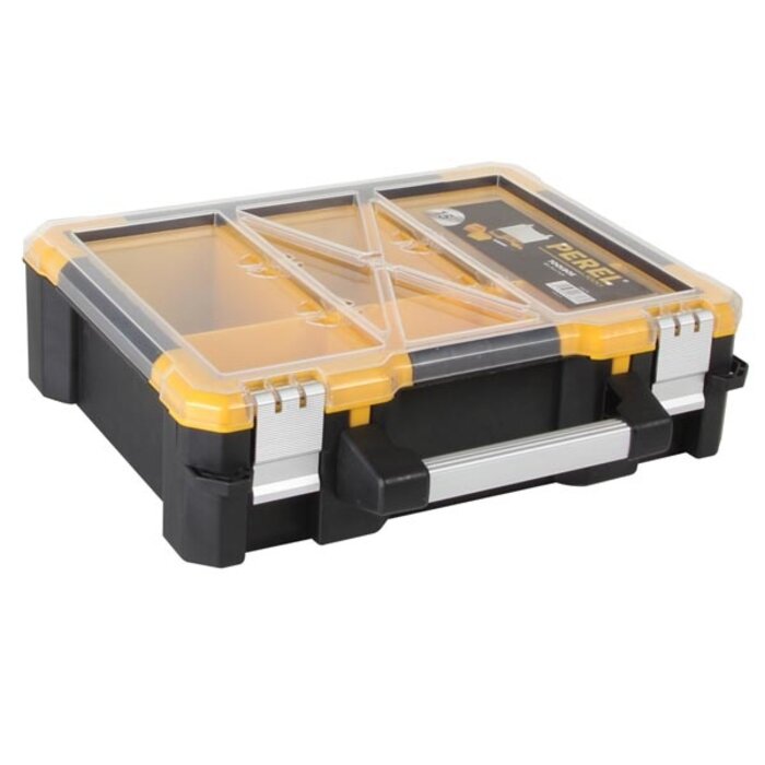 Perel AUFBEWAHRUNGSKOFFER AUS KUNSTSTOFF MIT HERAUSNEHMBAREN FÄCHERN - 380 x 340 x 110 mm