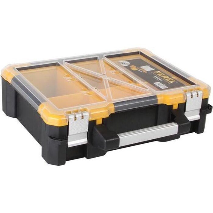 Perel MALLETTE DE RANGEMENT EN PLASTIQUE AVEC PLATEAUX AMOVIBLES - 380 x 340 x 110 mm