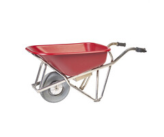 Matador E-barrow Elektroschubkarre Aluminium mit HDPE-Behälter rot, 90 L Pannenfreier Reifen