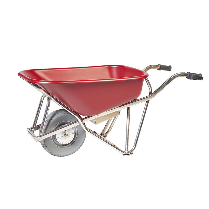 Matador E-barrow Elektroschubkarre Aluminium mit HDPE-Behälter rot, 90 L Pannenfreier Reifen