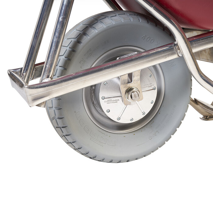 Matador E-barrow Elektroschubkarre Aluminium mit HDPE-Behälter rot, 90 L Pannenfreier Reifen