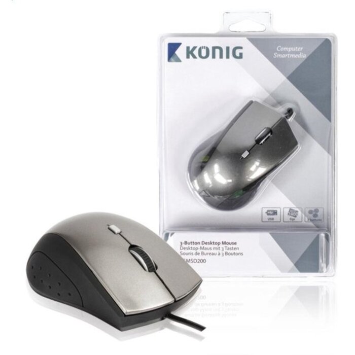 Konig CSMSD200 Desktop-muis met 3 knoppen medium-size