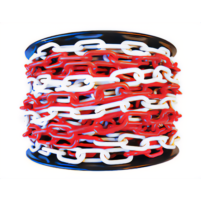Kunststofketting rood-wit 6,0mm 25 meter