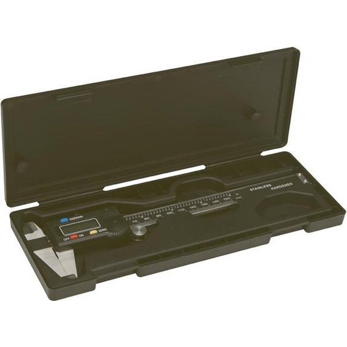 Toolland Pied à Coulisse Numérique Acier Inoxydable 150 Mm Noir/Argent