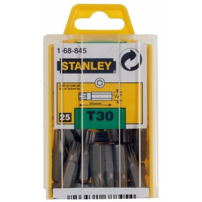 STANLEY Stanley 1-4&amp;quot; Bits Torx T30 doosje 25 stuks