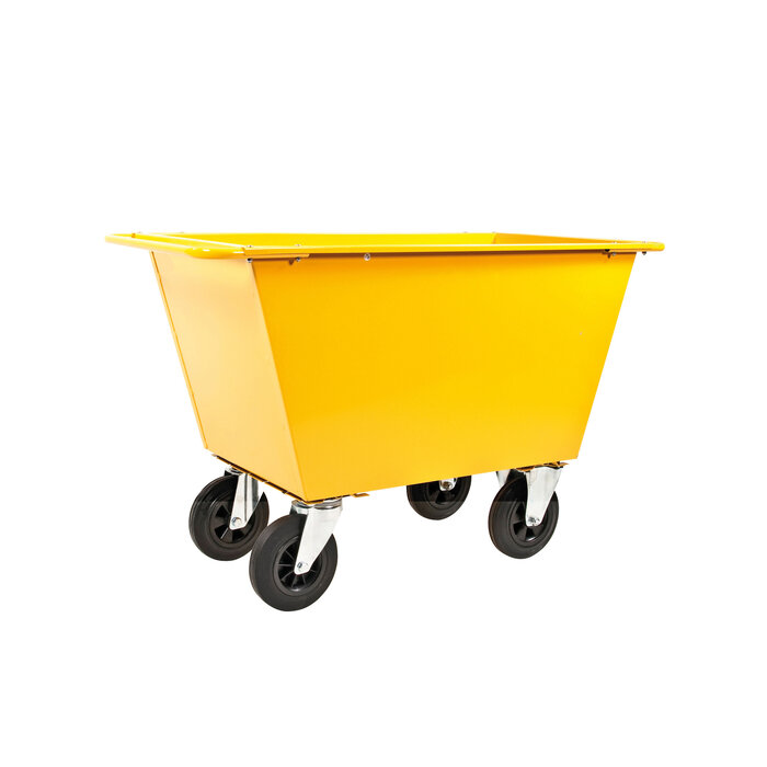 Kongamek Kongamek transport- of afvaltrolley metaal 200 L - geel - 200mm wielen