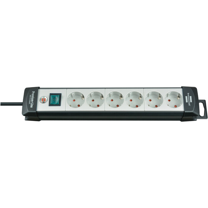 Brennenstuhl Brennenstuhl Premium-Line Steckdosenleiste mit 6 Kontakten / Grau / Schwarz - 5 Meter
