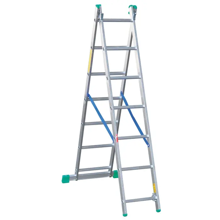 Spider & Co Aluminium opsteek- of uitzetladder professional 2 x 7 treden 197 x 40 cm  EN131 tot 150 kg