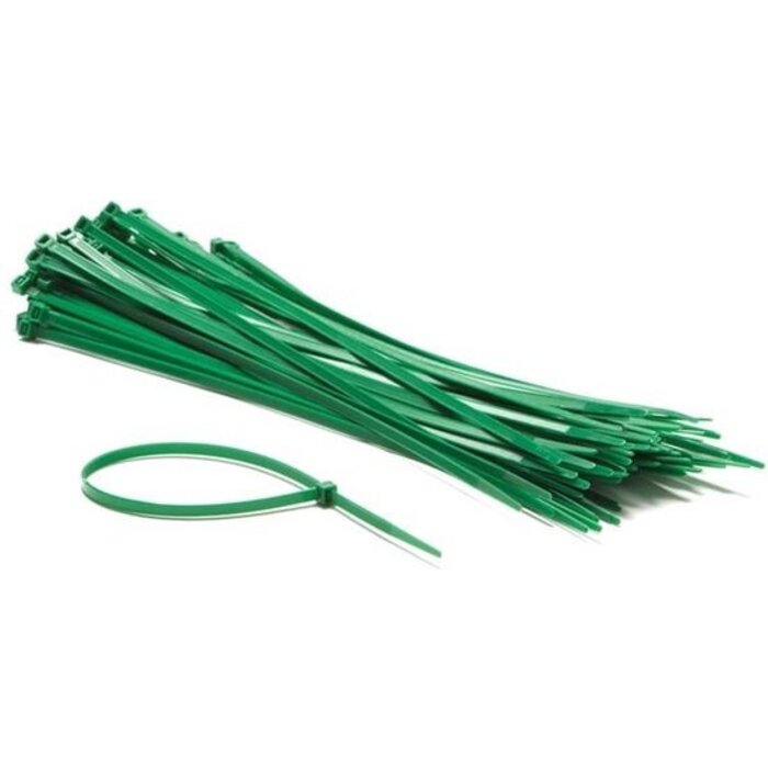 Perel Kit Perel de colliers de serrage en nylon - 4,8 X 300 mm - Vert (100 pièces)