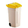 Afvalbak voor buiten 100 LTR, RUBBERMAID beige met gele deksel