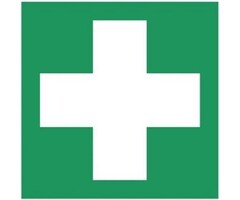 Schild Erste-Hilfe-Posten Piktogramm, ISO 7010, 200 x 200 mm