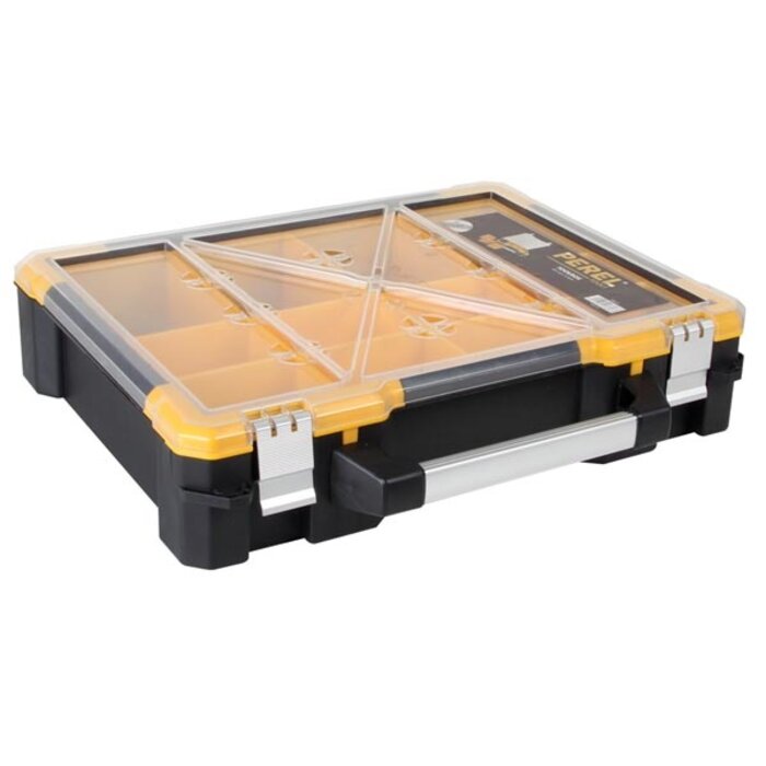 Perel MALLETTE DE RANGEMENT PLASTIQUE AVEC PLATEAUX AMOVIBLES - 490 x 420 x 115 mm