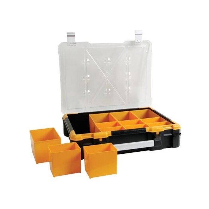 Perel MALLETTE DE RANGEMENT PLASTIQUE AVEC PLATEAUX AMOVIBLES - 490 x 420 x 115 mm