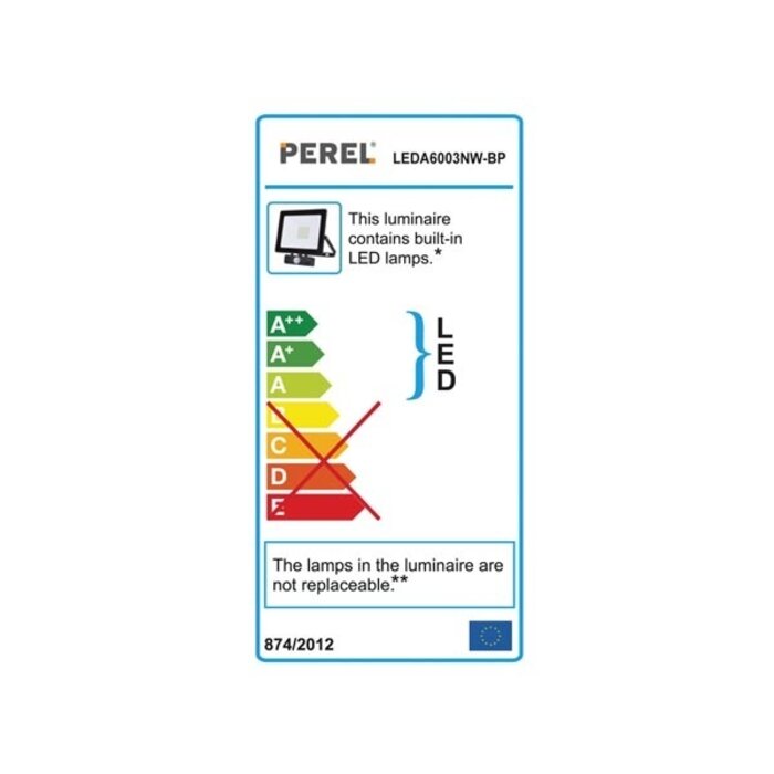 Perel OUTDOOR LED Flutlicht - 30 W, NEUTRAL WEISS - SCHWARZ