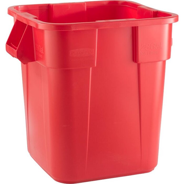 Rubbermaid Rubbermaid Conteneur Brute Carré - 106 l - Rouge