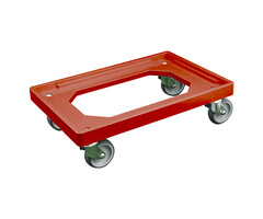 Power Tower Transportframe - dolly voor kunststof kratten van 600 x 400 mm tot 240 kg Rood