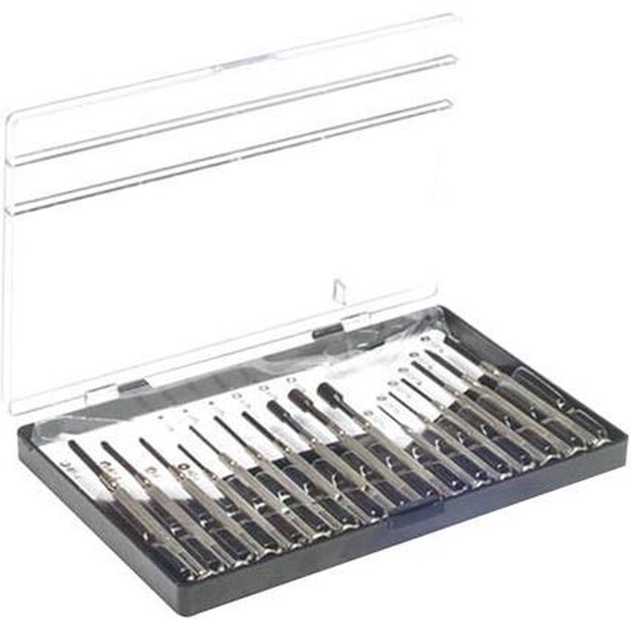 Toolland Toolland Precisieschroevendraaierset, 16-delig, plat:/ster/kruiskop/bus, niet magnetisch, met opbergdoos