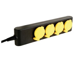 Perel Perel Prise de courant Ip44 16a 4 voies 1,5 Mètre Noir Jaune