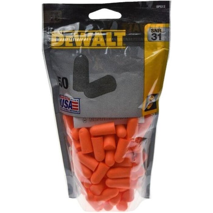 DeWalt DeWalt gehoorbescherming disposable oordoppen 50 paar SNR 32DB