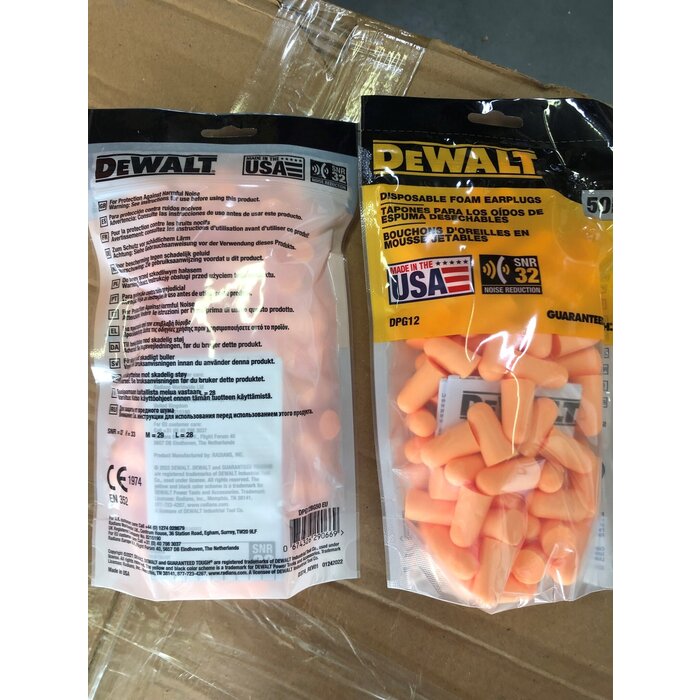 DeWalt Protection auditive DeWalt bouchons d'oreille jetables 50 paires SNR 32DB