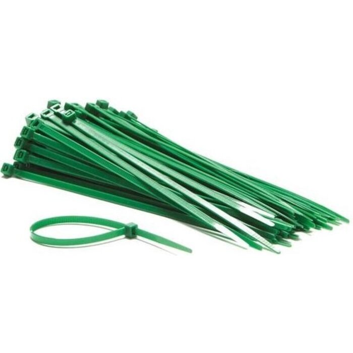 Perel Perel Set nylon kabelbinders 4.6x200mm - Groen, UV-bestendig, 100 st.