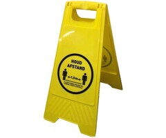 Waarschuwingsbord - houd afstand - COVID-19  - Corona