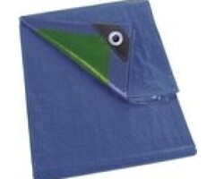 Perel Perel Plane, 14 Ringe, verstärkte Ecken, rechteckig, blau/grün, 70 g/m², 3 x 4 m