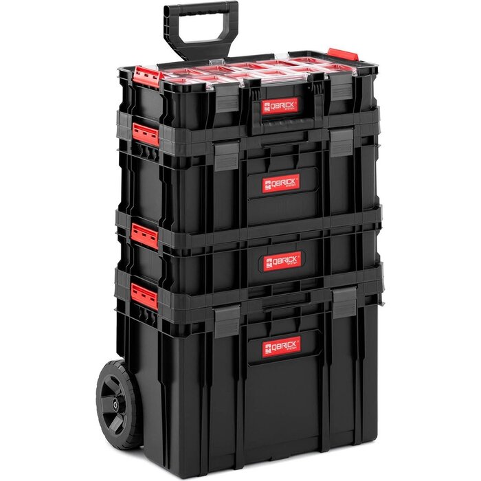 QBRICK 6-in-1 Gereedschapswagen set inclusief koffer, doos en organizer